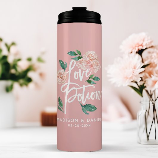 Liebe Tränke Rosa Personalisierte Hochzeit Thermosbecher