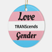 Liebe TRANScends Gender - Transgender Pride Keramik Ornament (Links)