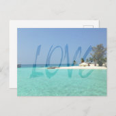 Liebe Transparentes Weißes Graffiti Postkarte (Vorne/Hinten)