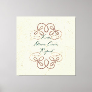 Liebe, Traum, Erstellen, Wiederholen des Folk-Desi Leinwanddruck