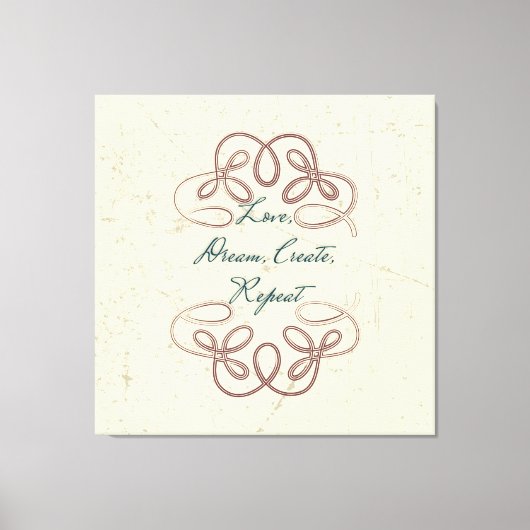 Liebe, Traum, Erstellen, Wiederholen des Folk-Desi Leinwanddruck (Vorderseite)