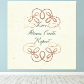 Liebe, Traum, Erstellen, Wiederholen des Folk-Desi Leinwanddruck (Insitu (Holzboden))