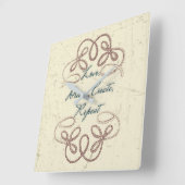 Liebe, Traum, Erstellen, Wiederholen des Folk-Desi Quadratische Wanduhr (Winkel)