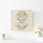 Liebe, Traum, Erstellen, Wiederholen des Folk-Desi Quadratische Wanduhr (Zuhause)