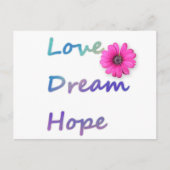 Liebe, Traum, Hoffnung Blume Postkarte (Vorderseite)