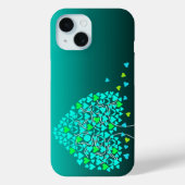 Liebe Tree Aquamarin iPhone Case (Rückseite)