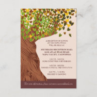 Liebe Tree Falling Heart Blätter Empfang Card