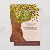 Liebe Tree Falling Heart Blätter Empfang Card Begleitkarte (Vorne/Hinten)