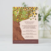 Liebe Tree Falling Heart Blätter Empfang Card Begleitkarte (Stehend Vorderseite)