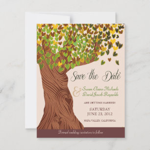 Liebe Tree Falling Heart Blätter Save the Date