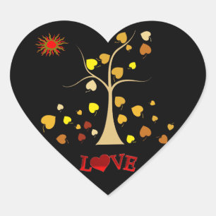 Liebe Tree Heart Sticker