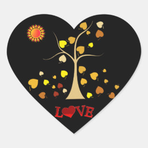 Liebe Tree Heart Sticker