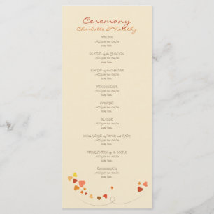 Liebe Tree Hearts Hochzeitsprogramm Programm