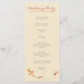 Liebe Tree Hearts Hochzeitsprogramm Programm (Rückseite)