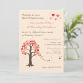 Liebe Tree Hearts Probe Abendessen Einladung (Stehend Vorderseite)