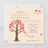 Liebe Tree Hearts Wedding Einladung (Vorderseite)