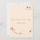 Liebe Tree Hearts Wedding Einladung (Rückseite)