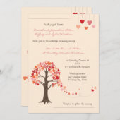 Liebe Tree Hearts Wedding Einladung (Vorne/Hinten)