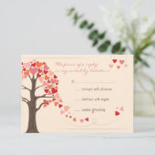 Liebe Tree Hearts Wedding RSVP Karte (Stehend Vorderseite)