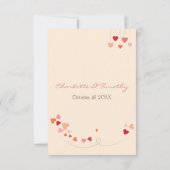 Liebe Tree Hearts Wedding RSVP Karte (Rückseite)