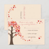 Liebe Tree Hearts Wedding RSVP Karte (Vorne/Hinten)