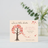 Liebe Tree Hearts Wedding Save the Date (Stehend Vorderseite)