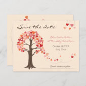Liebe Tree Hearts Wedding Save the Date (Vorne/Hinten)