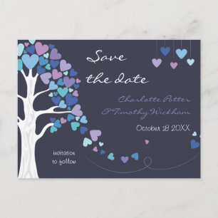 Liebe Tree Herts WinterWedding Save the Date Ankündigungspostkarte