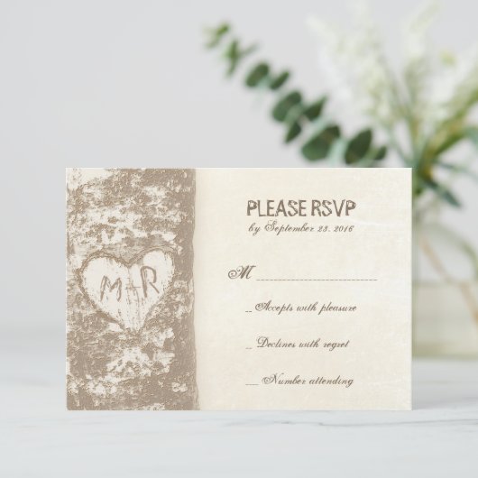 Liebe Tree Hochzeit RSVP-Karten RSVP Karte (Stehend Vorderseite)