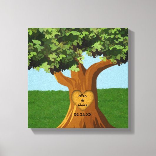 Liebe Tree Individuelle Name Wrapped Canvas Print Leinwanddruck (Vorderseite)