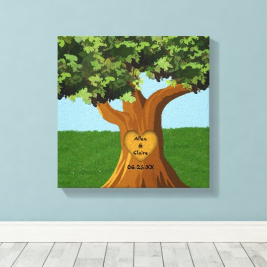 Liebe Tree Individuelle Name Wrapped Canvas Print Leinwanddruck (Insitu (Holzboden))