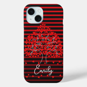 Liebe Tree iPhone Case Red Black Stripe