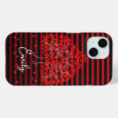 Liebe Tree iPhone Case Red Black Stripe (Rückseite (Horizontal))