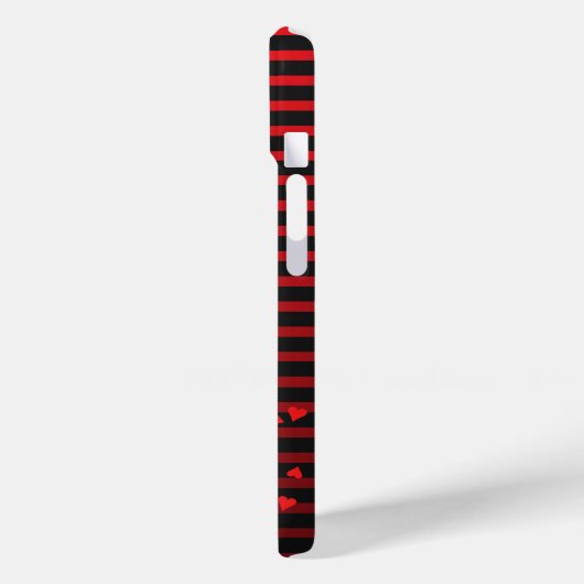 Liebe Tree iPhone Case Red Black Stripe (Rückseite / Links)