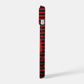 Liebe Tree iPhone Case Red Black Stripe 15 Hülle (Linke Seite)