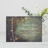 Liebe Tree Mason Jar Lights Rustikale Hochzeit Einladung (Stehend Vorderseite)