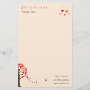 Liebe Tree mit herzförmigen Blätter Briefpapier