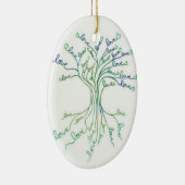 Liebe Tree of Life Art Aquamarin Blue Custom Baby Keramik Ornament (Rechts)