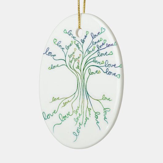 Liebe Tree of Life Art Aquamarin Blue Custom Baby  Keramik Ornament (Links)
