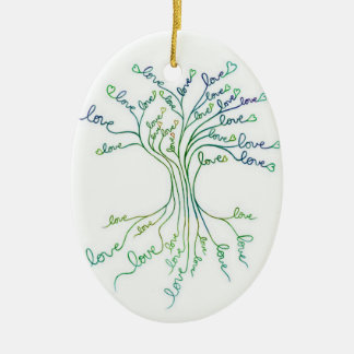 Liebe Tree of Life Art Aquamarin Blue Custom Baby  Keramik Ornament