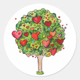 Liebe Tree Runder Aufkleber