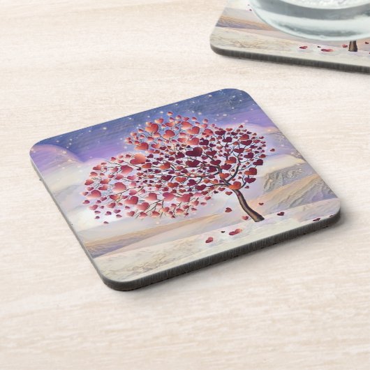 Liebe Tree Untersetzer aus hartem Kunststoff (Linke Seite)