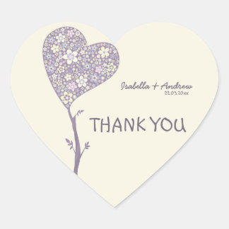 Liebe Tree Vielen Dank für Ihr Hochzeitsticker Herz-Aufkleber