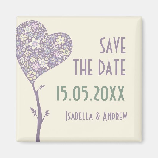 Liebe Tree Wedding Save the Date Magnet (Vorne)