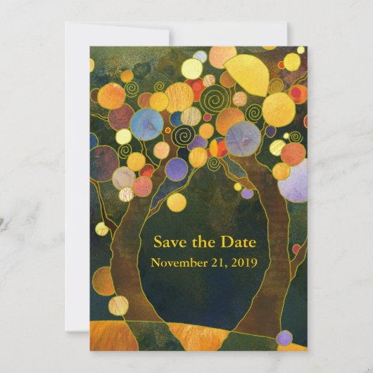 Liebe Trees Art Nouveau Hochzeit Save The Date (Vorderseite)