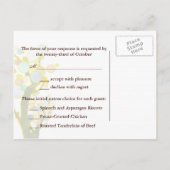 Liebe Trees (in blau): Hochzeitstipendium für RSVP Einladungspostkarte (Rückseite)