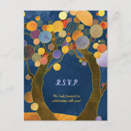 Liebe Trees Royal Blue Wedding RSVP Einladungspostkarte