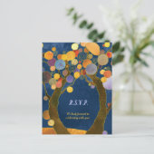 Liebe Trees Royal Blue Wedding RSVP Einladungspostkarte (Stehend Vorderseite)