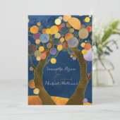 Liebe Trees Rustic Blue Forest Wedding Einladung (Stehend Vorderseite)
