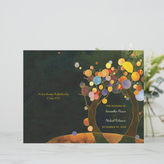 Liebe Trees Rustic Wedding BiFold Programm (Stehend Vorderseite)